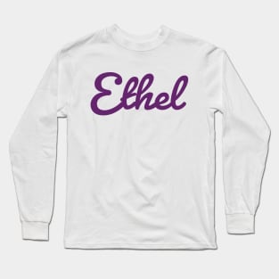 Ethel Name Purple Typography Long Sleeve T-Shirt